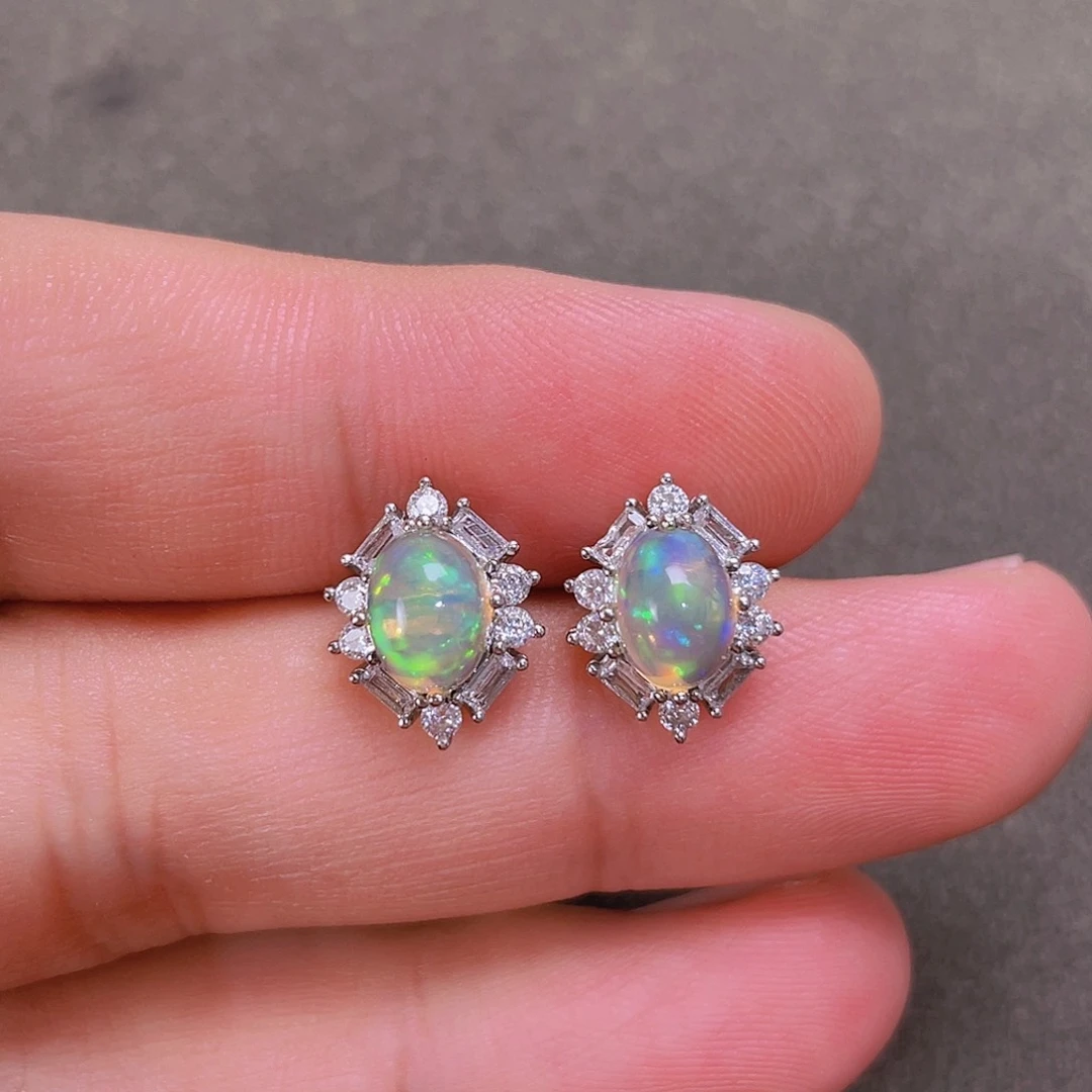 欧泊银S925镀金镶嵌珠宝奇石