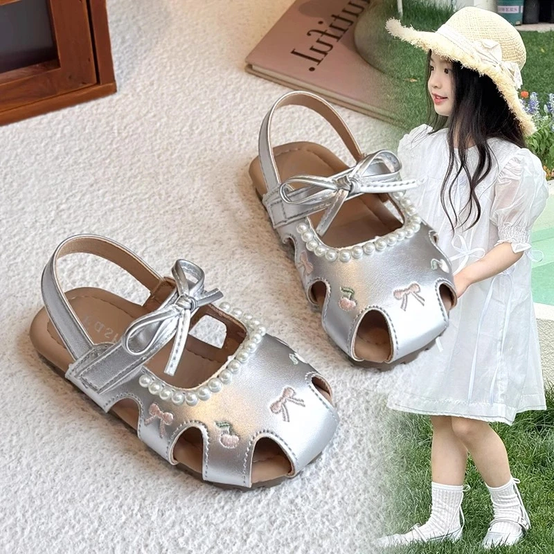 ABC女童包头公主凉鞋2025夏季儿童女孩宝宝洋气软底镂空时尚夏鞋