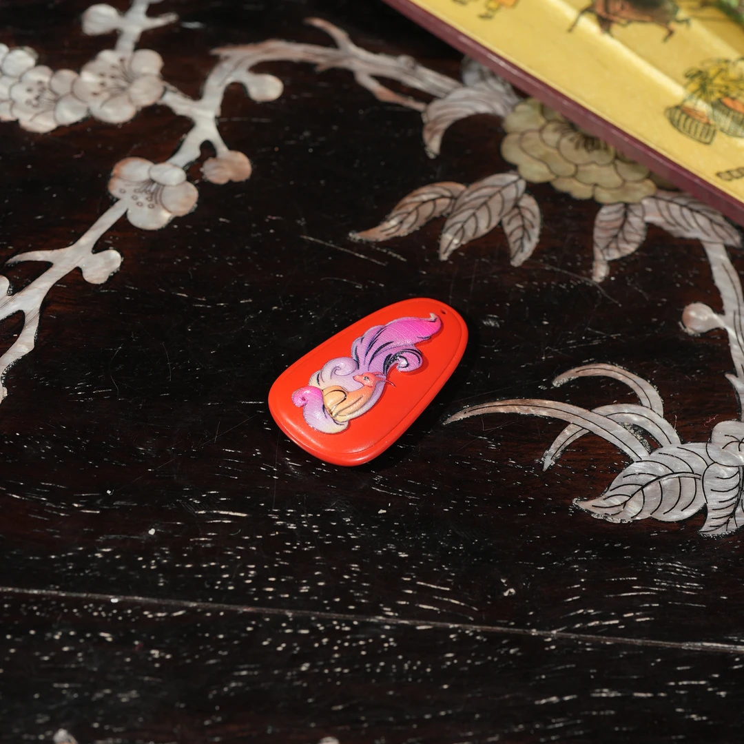 含辰砂工艺品2.24香港王老板 -朱砂镶嵌吊坠3t30