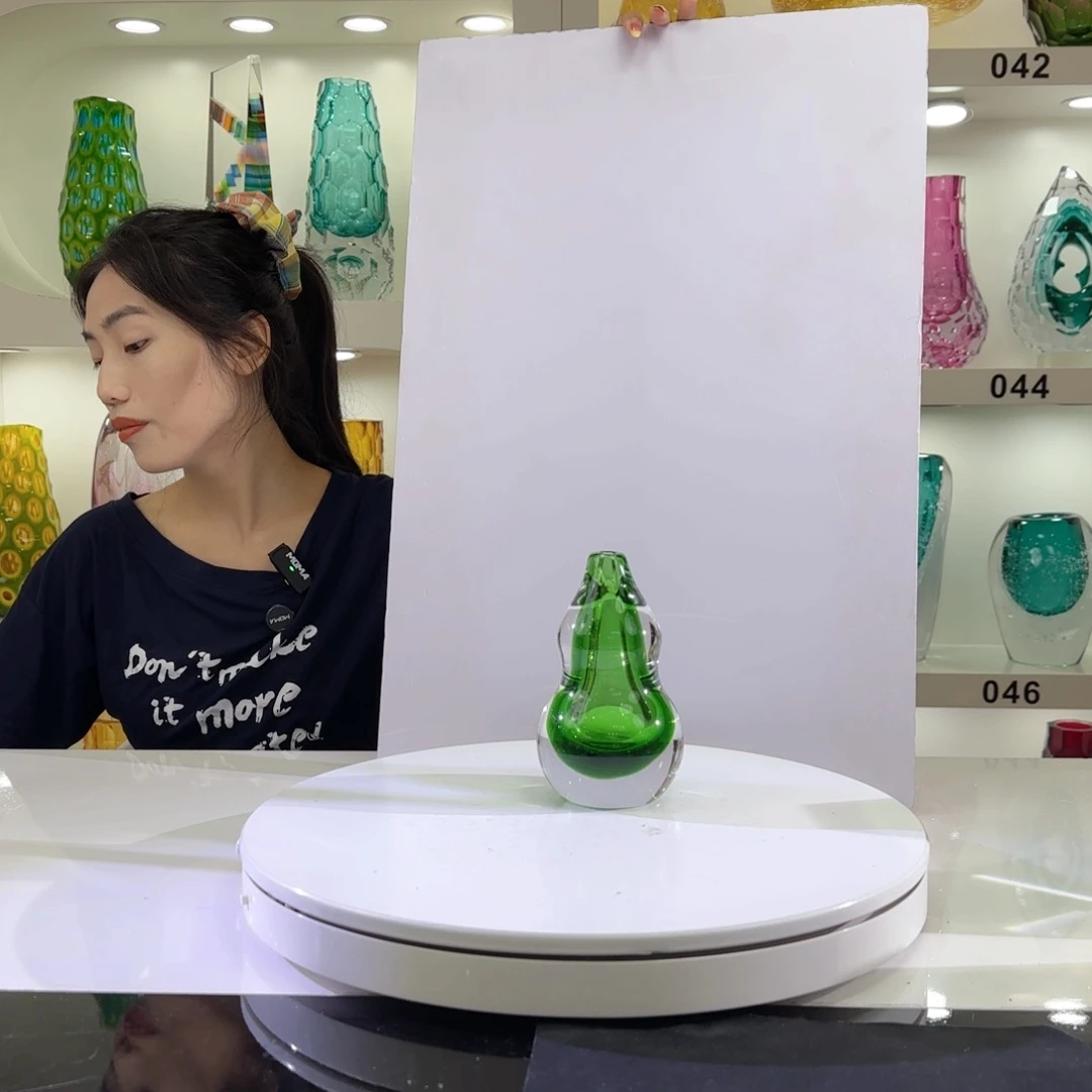 下***呀琉璃水晶琉璃花瓶摆件