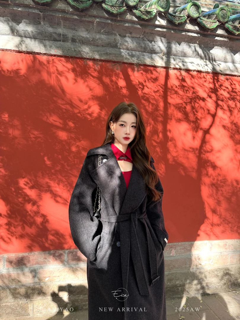EIA一尧【ys1秀场大衣】100%绵羊毛双面呢外套高级气质保暖大牌同款