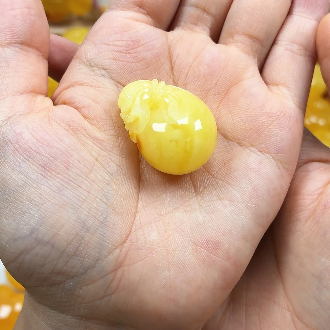 蜜蜡未镶嵌颈饰焦皮浓蜡妖花钱袋