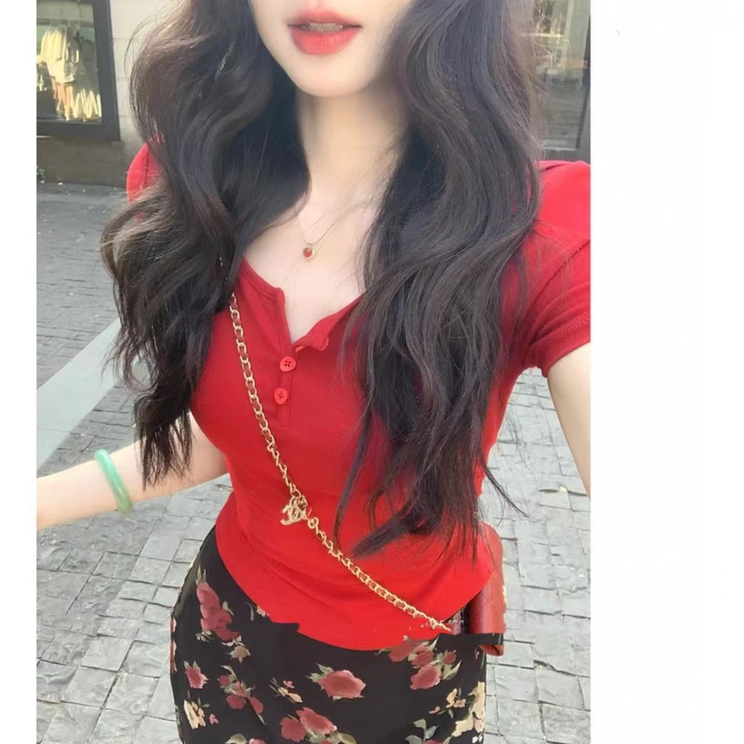 徐秋阳 果冻T （小版型)夏季新款百搭时尚休闲显瘦显白短袖12917