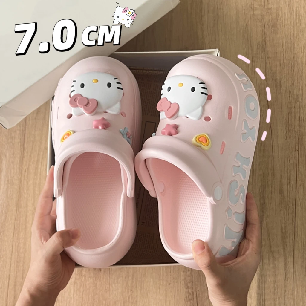 洞洞鞋女夏季新款可爱厚底踩屎感外穿防滑室内休闲卡通包头凉拖鞋