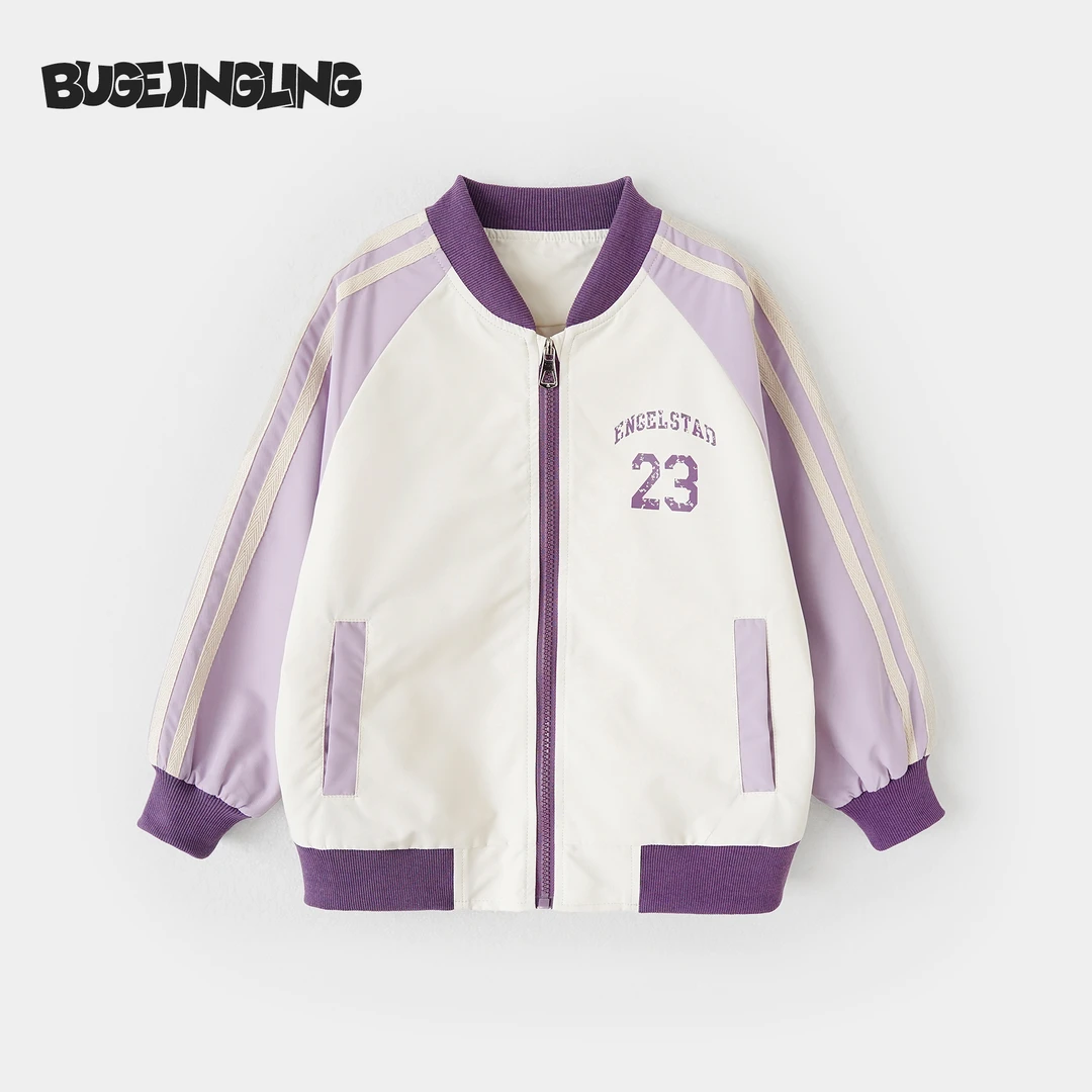 女童2025新款时尚圆领外套中大童休闲上衣儿童洋气棒球服BG25003