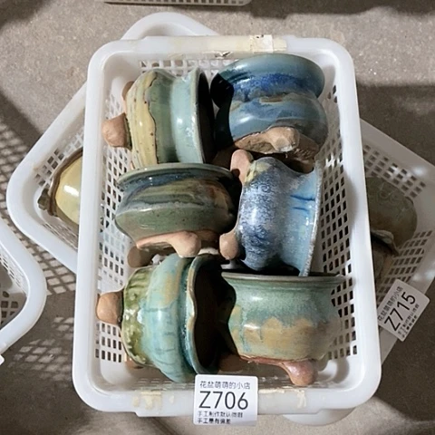 紫砂花盆706微瑕品口径7厘米左右尺寸