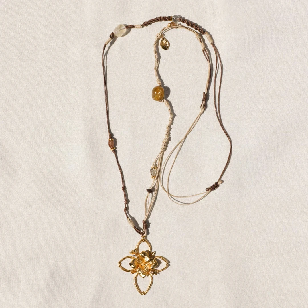 铜合金棉绳项链 MonSecrert枝影编绳项链MON051104