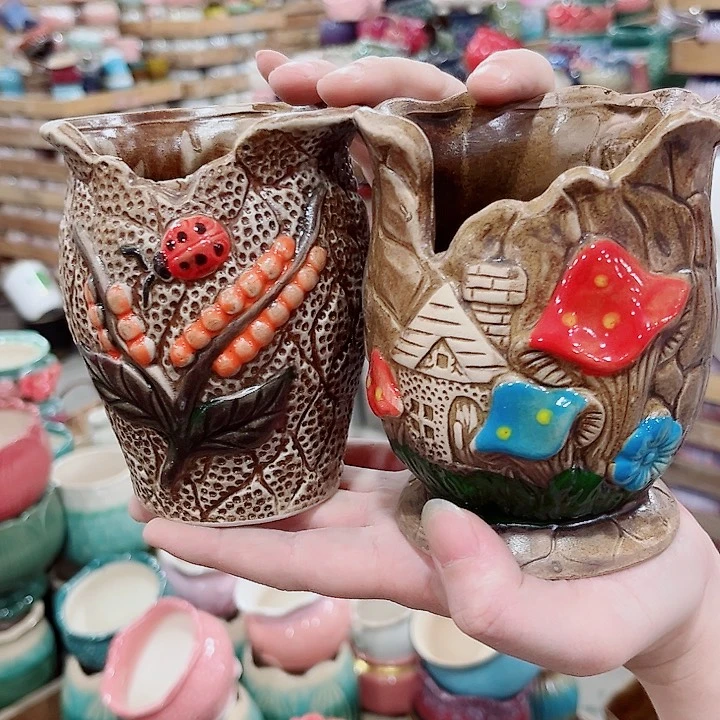 有孔.凑单10元陶瓷花盆发货！