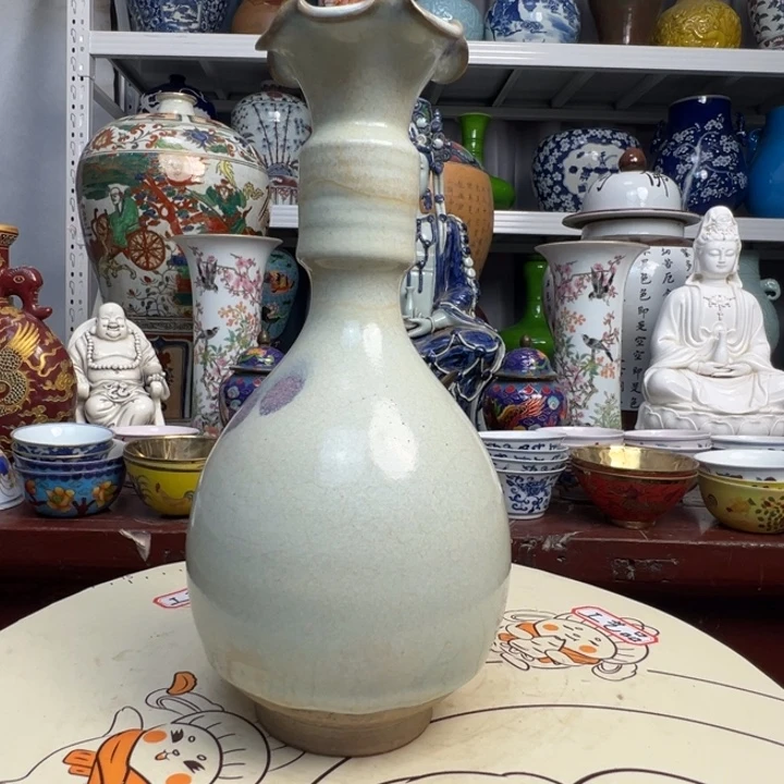 其他陶精美瓷器钧窑花口瓶