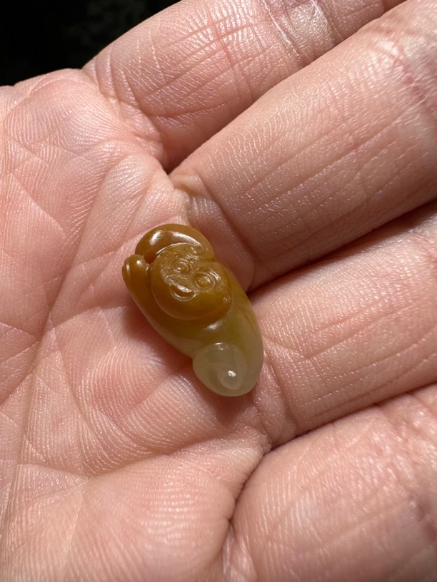 和田玉可爱小猴子