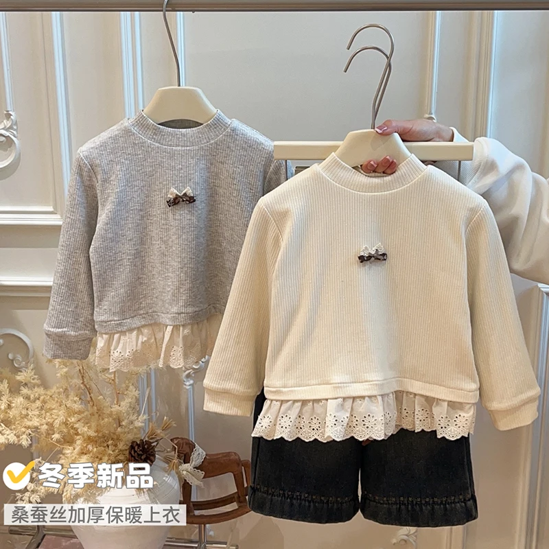 秋冬款女童潮款加厚保暖卫衣宝宝韩版长袖上衣打底衣儿童衣服童装