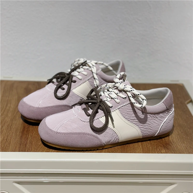 首谷SHOUGU爆款德训鞋女2025春夏新款平底防滑透气休闲运动板鞋潮