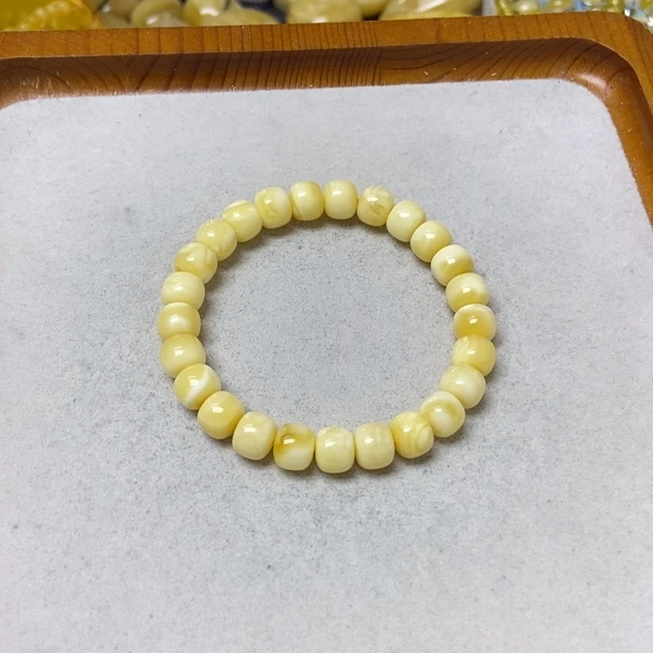 蜜蜡未镶嵌裸石手串