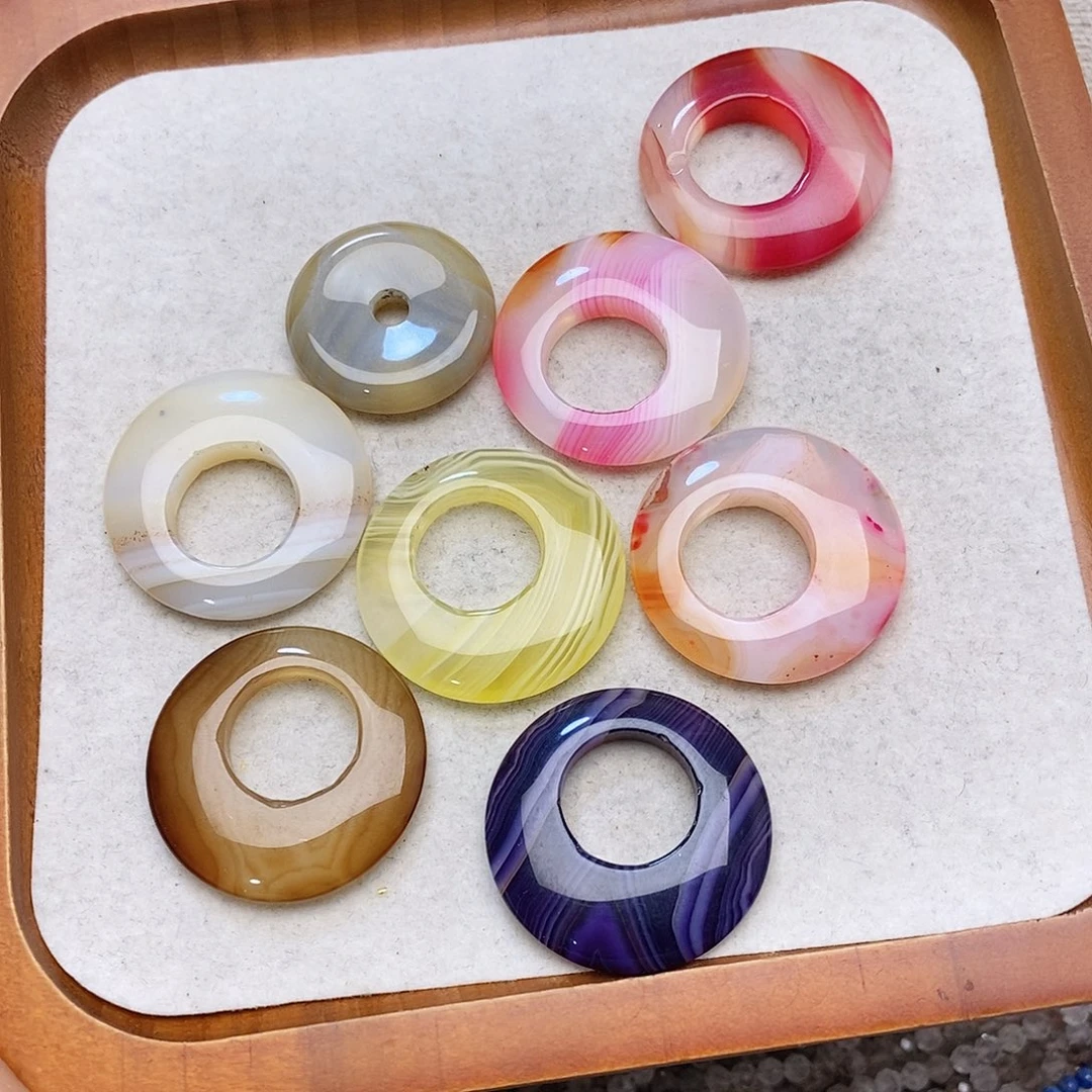 未镶嵌玛瑙/玉髓珠宝半成品打包七颗装