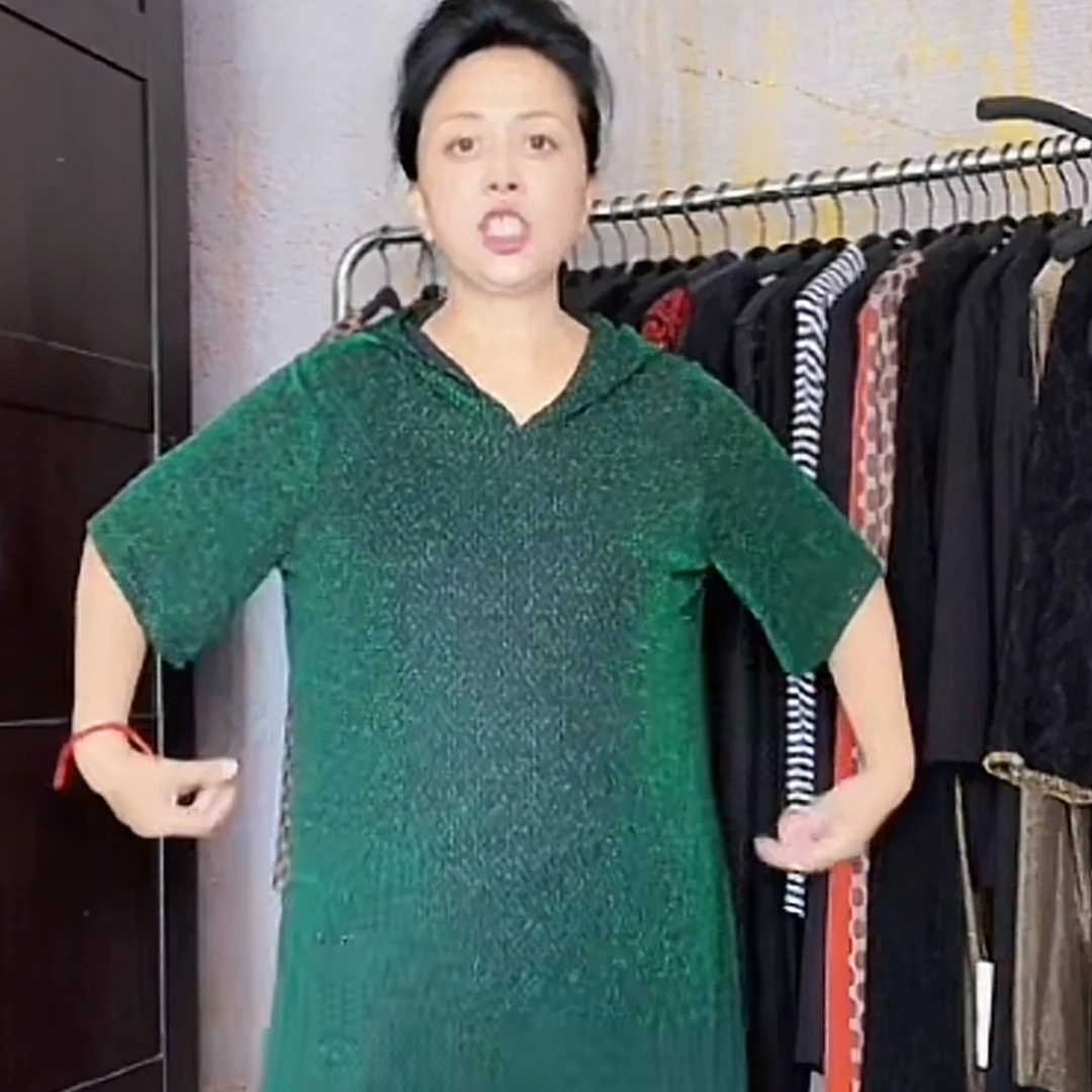 妙唐亮丝时尚大码新款弹力女士休闲大版衫503绿圈圈