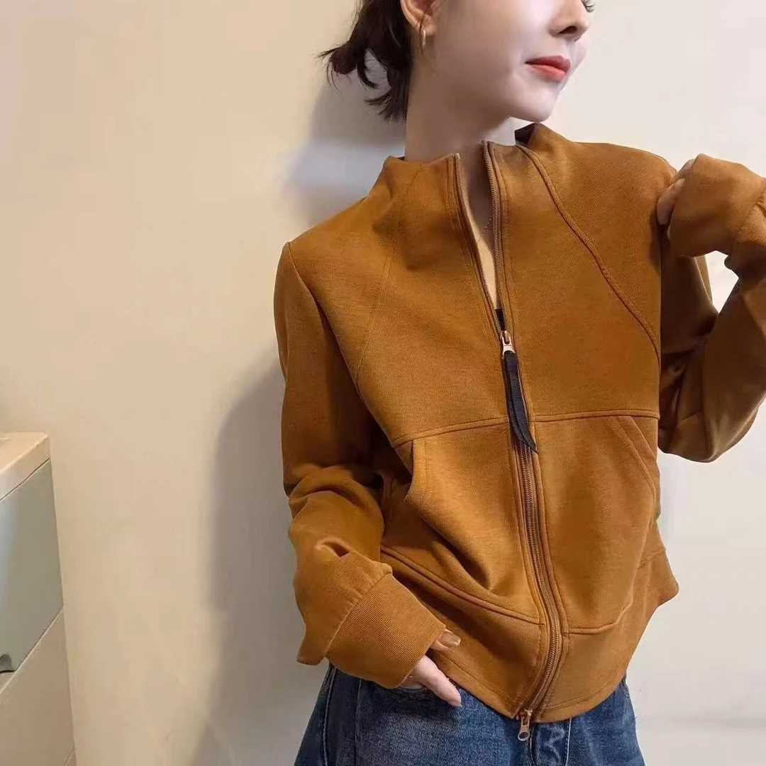 【正版】新款韩版立领拉链开衫卫衣外套女秋季时尚百搭宽松休闲上衣