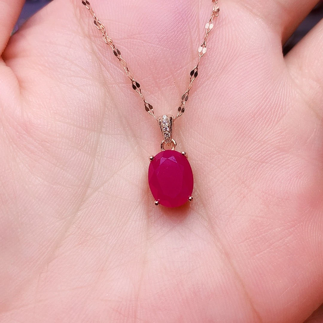 颈饰银S925镶嵌红宝石