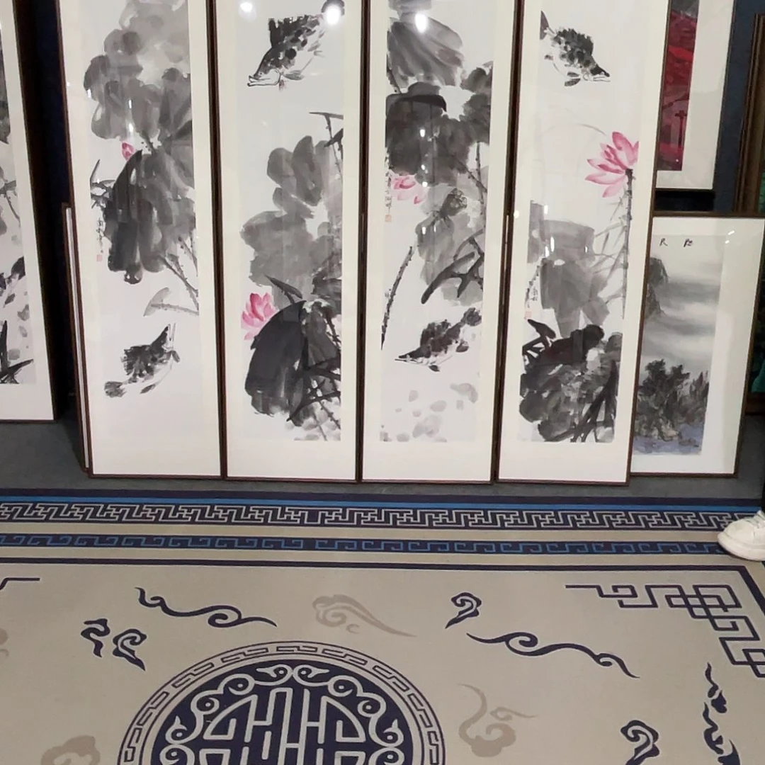 宁***远国画手绘画作品带框