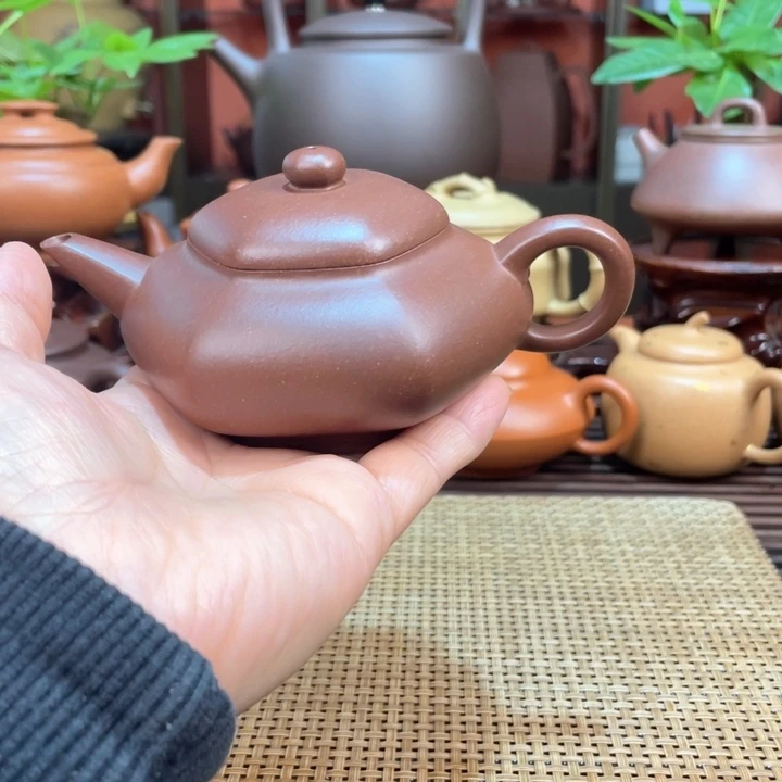 茶壶紫砂底槽清六方扁水平半手