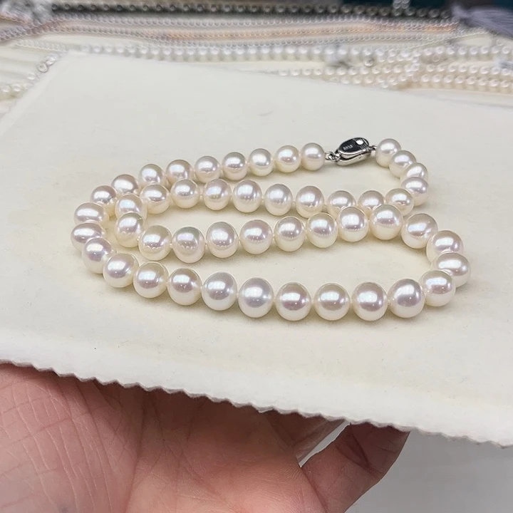 颈饰银S925镶嵌淡水珍珠卡9➕极光炫彩樱花粉