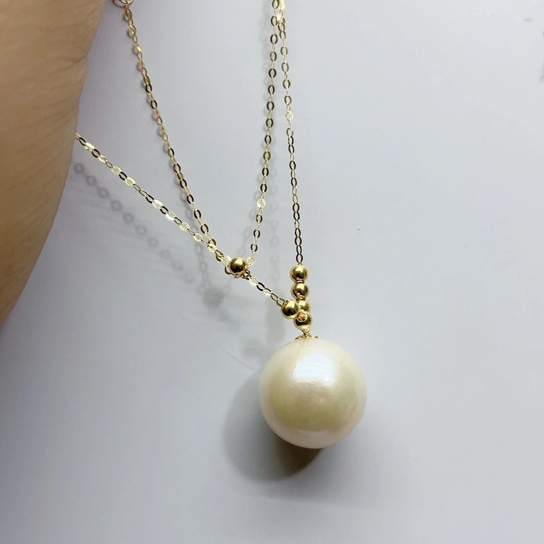 淡水珍珠颈饰18K金镶嵌