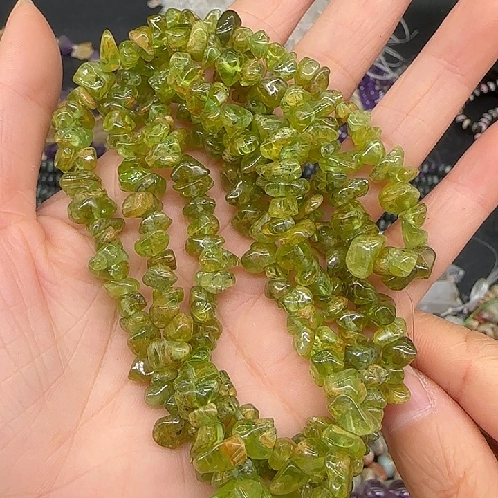 玛瑙/玉髓合金珠宝半成品老矿橄榄石加长6-8mm一条