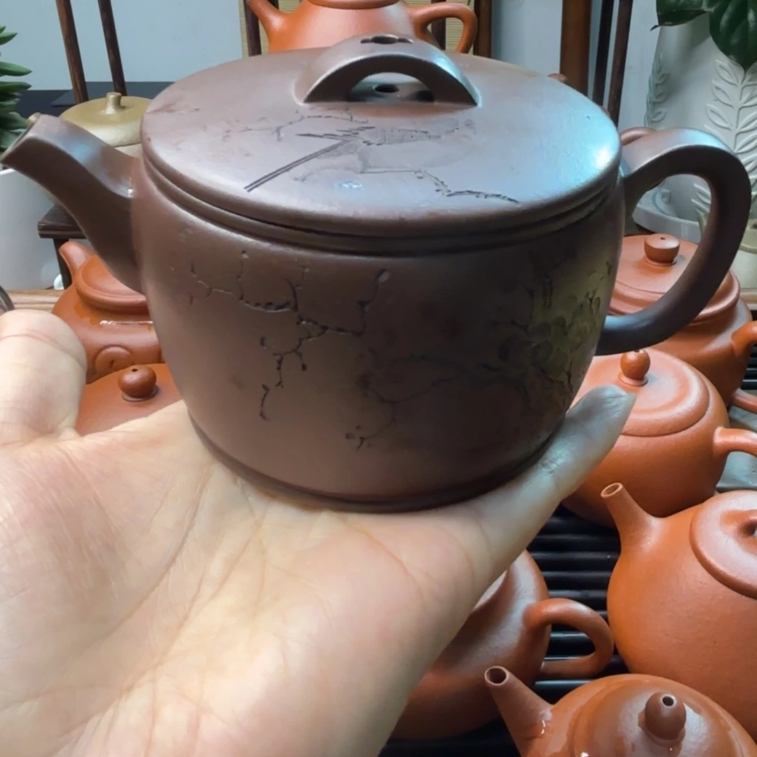 滨****茶壶紫砂老紫泥汉瓦280cc