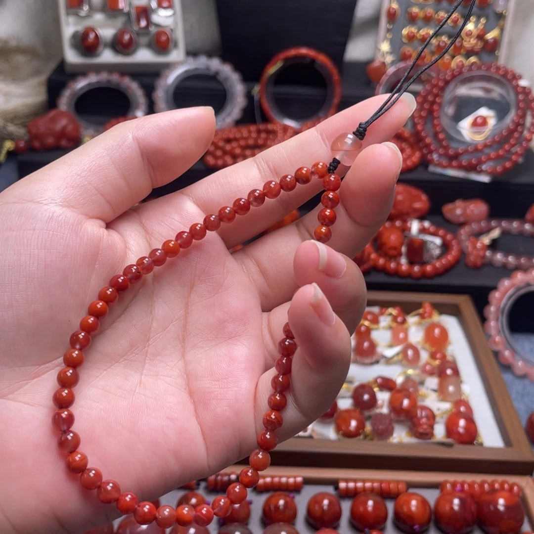 南红玛瑙未镶嵌5mm手机挂