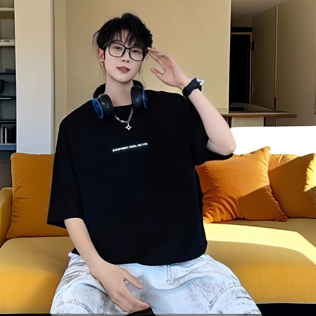 美丽家（青少年款）休闲百搭宽松潮流夏季短袖