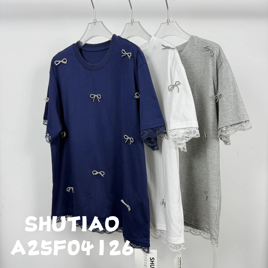 【SHUTIAO】2025夏季：新款小众设计款T恤A25F04126