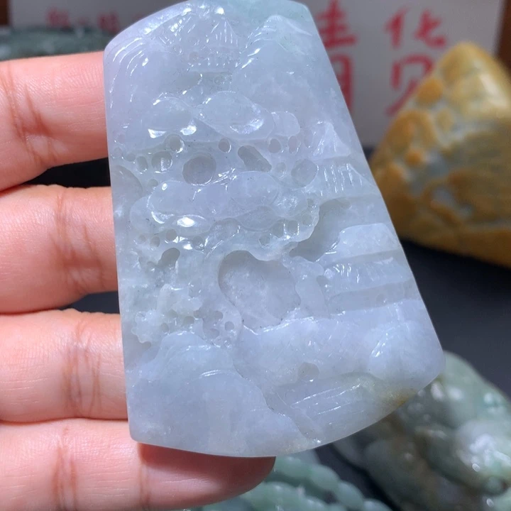 翡翠未镶嵌颈饰保真天然A货翡翠