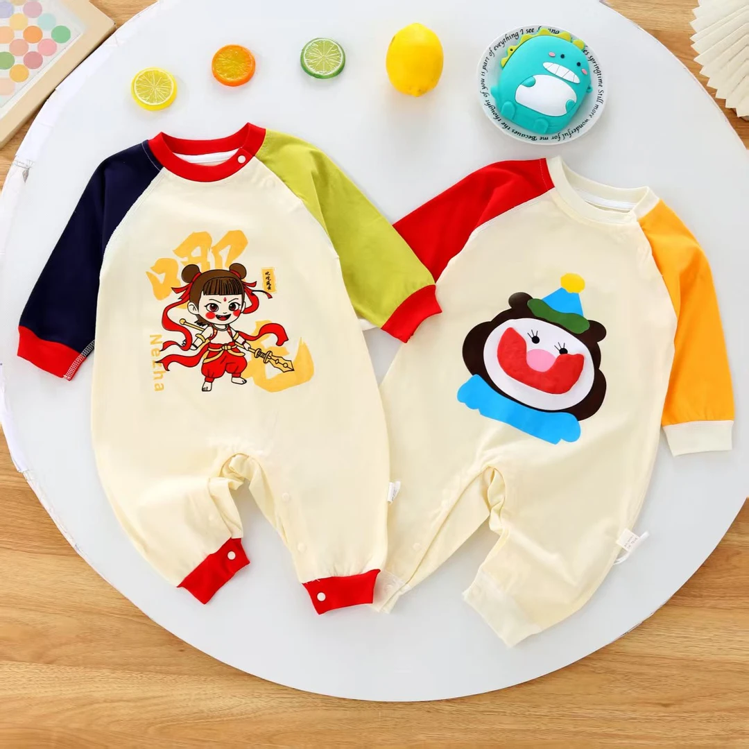 可爱风短爬通用夏季哈衣爬服幼儿婴儿连体衣