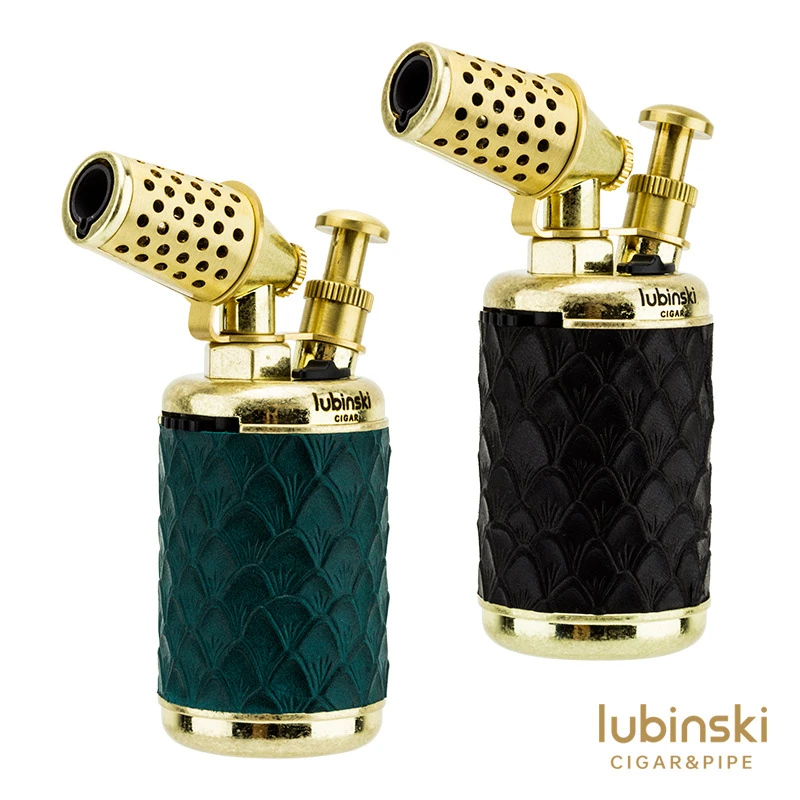 LUBINSKI鲁宾斯基雪茄打火机防风锌合金单直冲带开孔器安全锁台式
