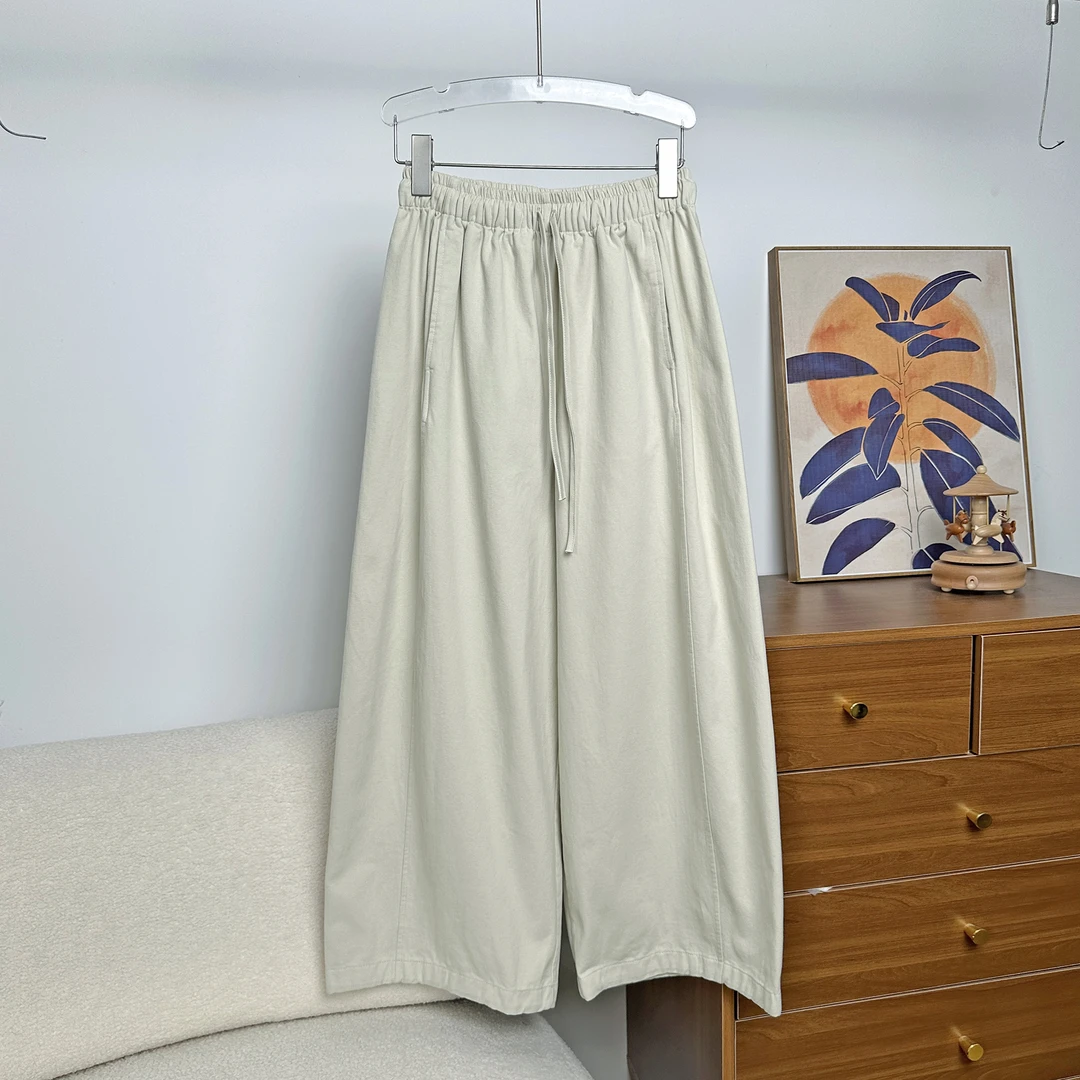 [漫步]春秋冬磨毛抓绒抽绳直筒裤松紧腰休闲裤