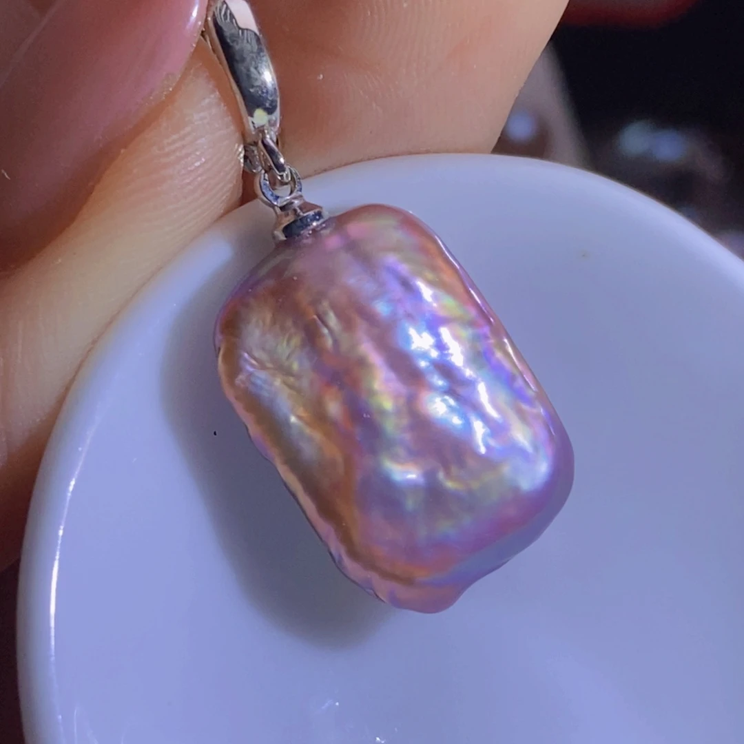 银S925镶嵌淡水珍珠天然淡水珍珠无染色无优化