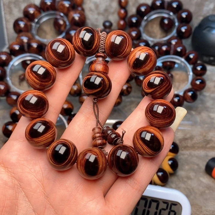 黄花梨/降香黄檀熊*紫油梨成品加工手串