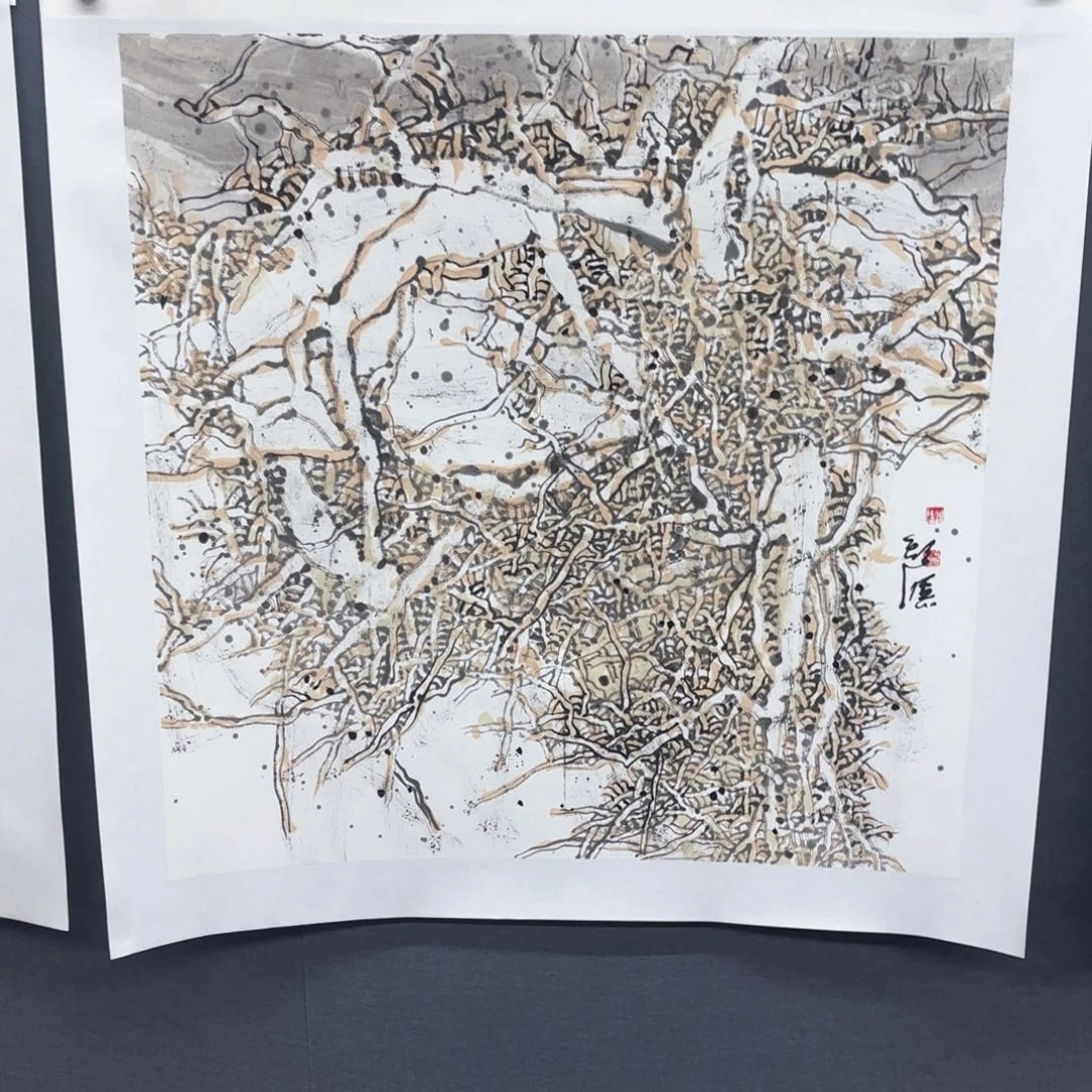 国画忆*斗方山水刘路