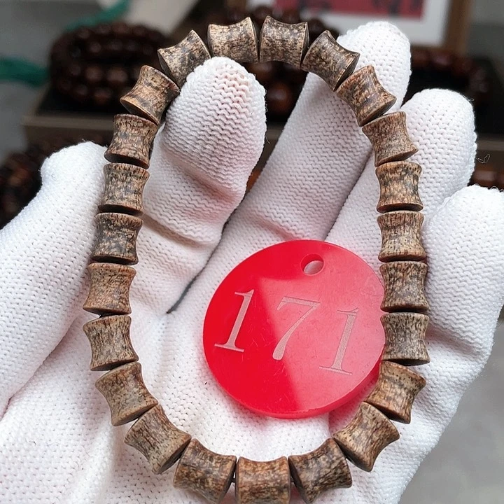 贡木其他绿龙竹节手串