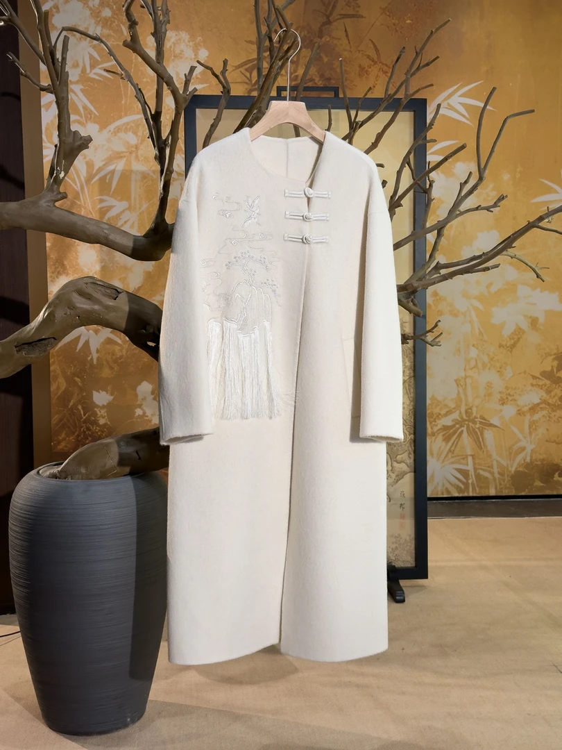 GP【溪山】国风时尚高品质高端气质羊毛大衣外套