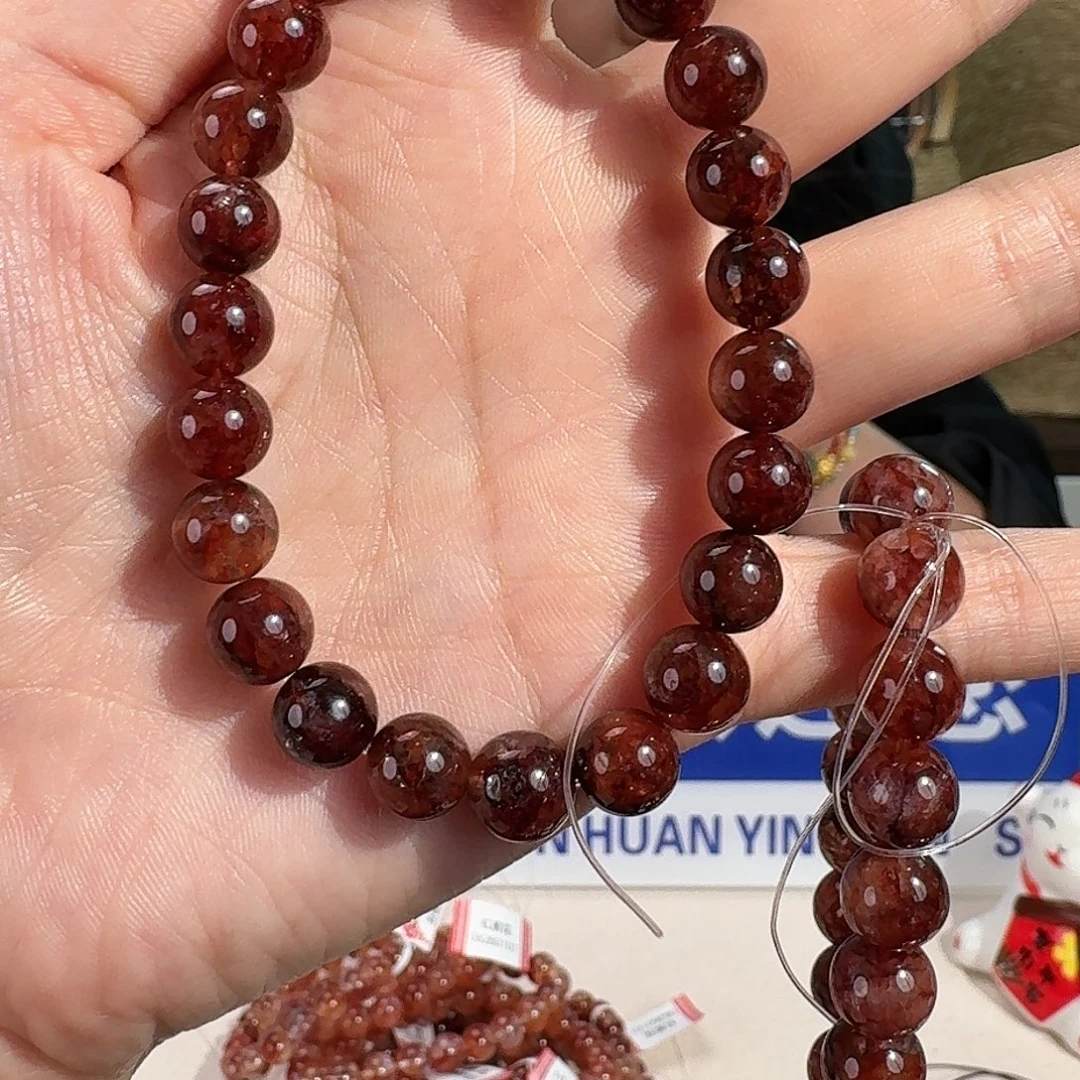烟晶手链未镶嵌红色胶手链
