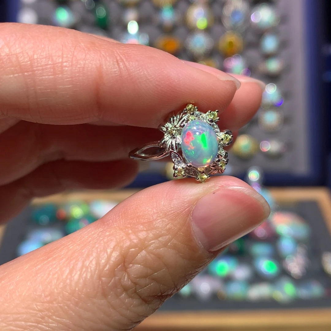 银S925镶嵌欧泊戒指款式