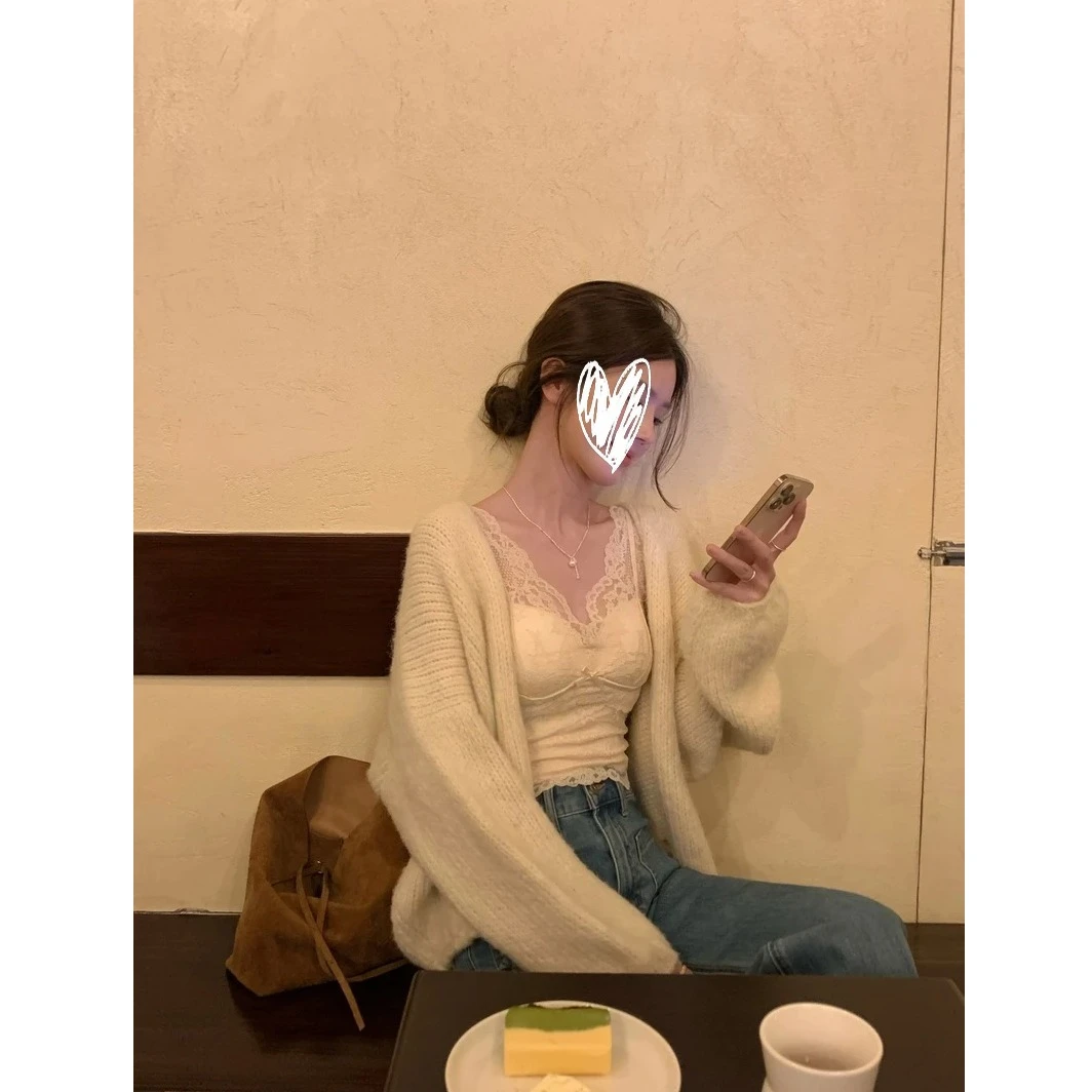 抱抱衫~手钩感粗针慵懒风蝙蝠袖大开衫毛衣