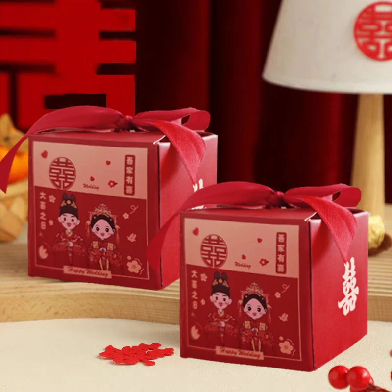 183*2025新款婚礼伴手中式礼糖盒结婚喜糖盒子糖果礼盒装空盒中式