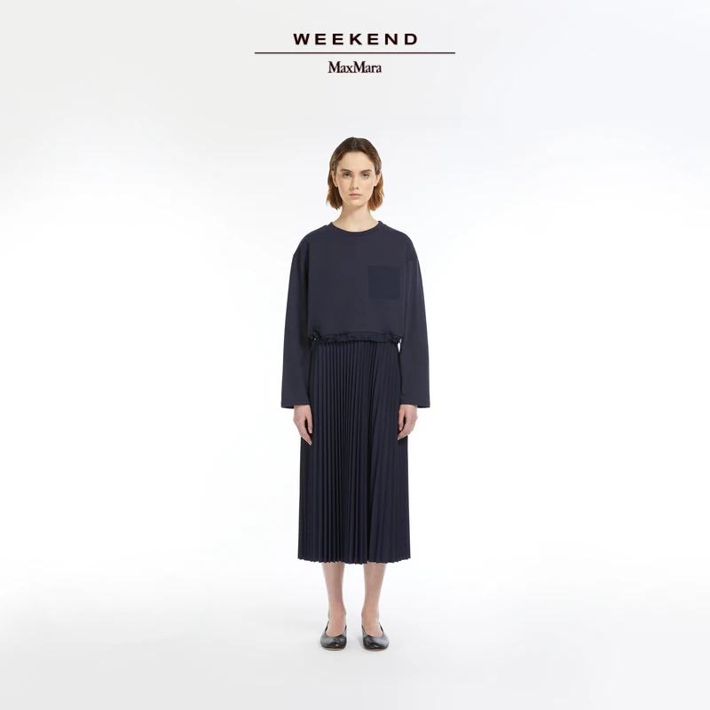 Weekend MaxMara 2025早春新款女装百褶绉针织连衣裙5621025106