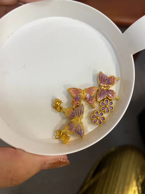 足金999烧蓝转运珠*5