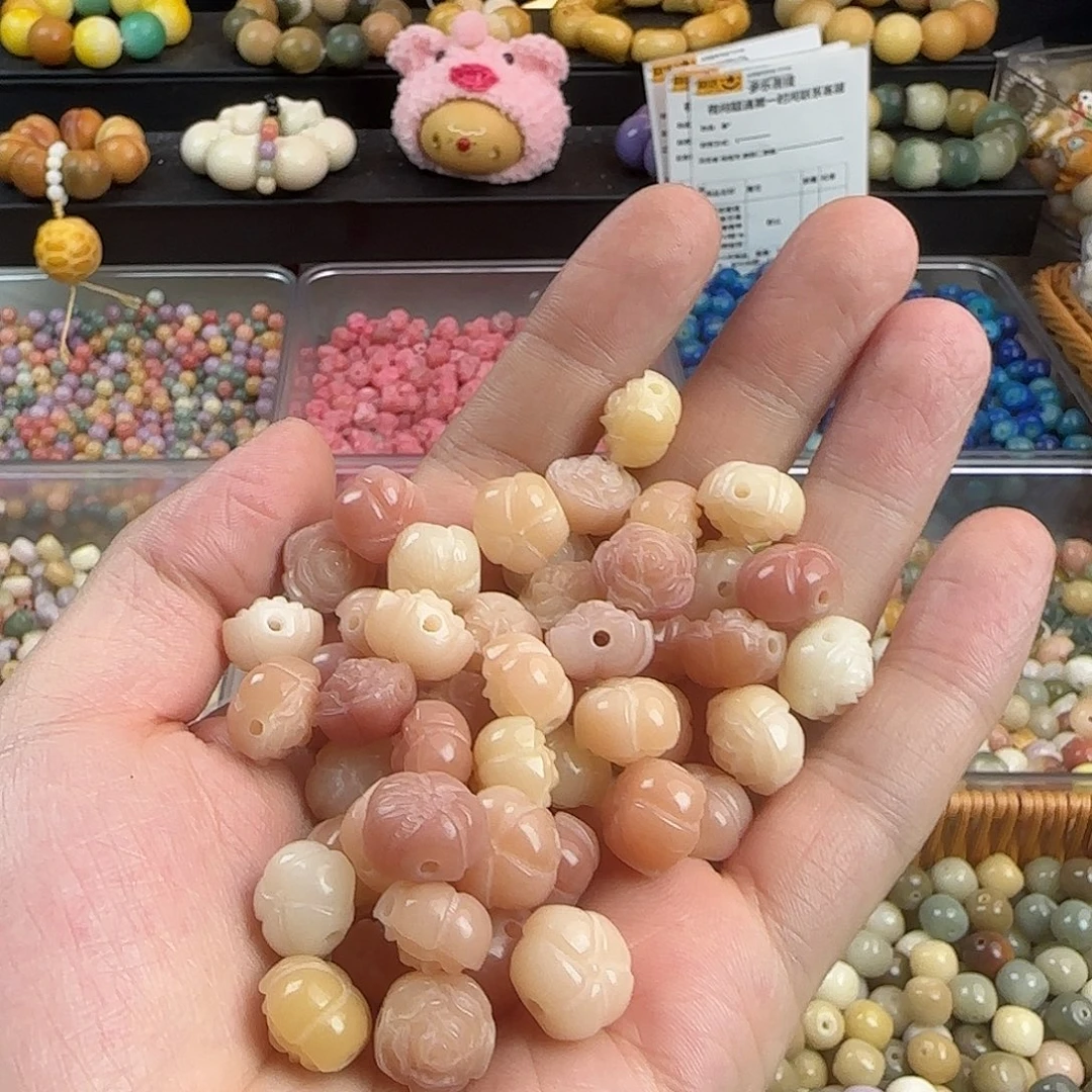 菩提根/象牙果手串卡13桃花锦鲤莲花20颗