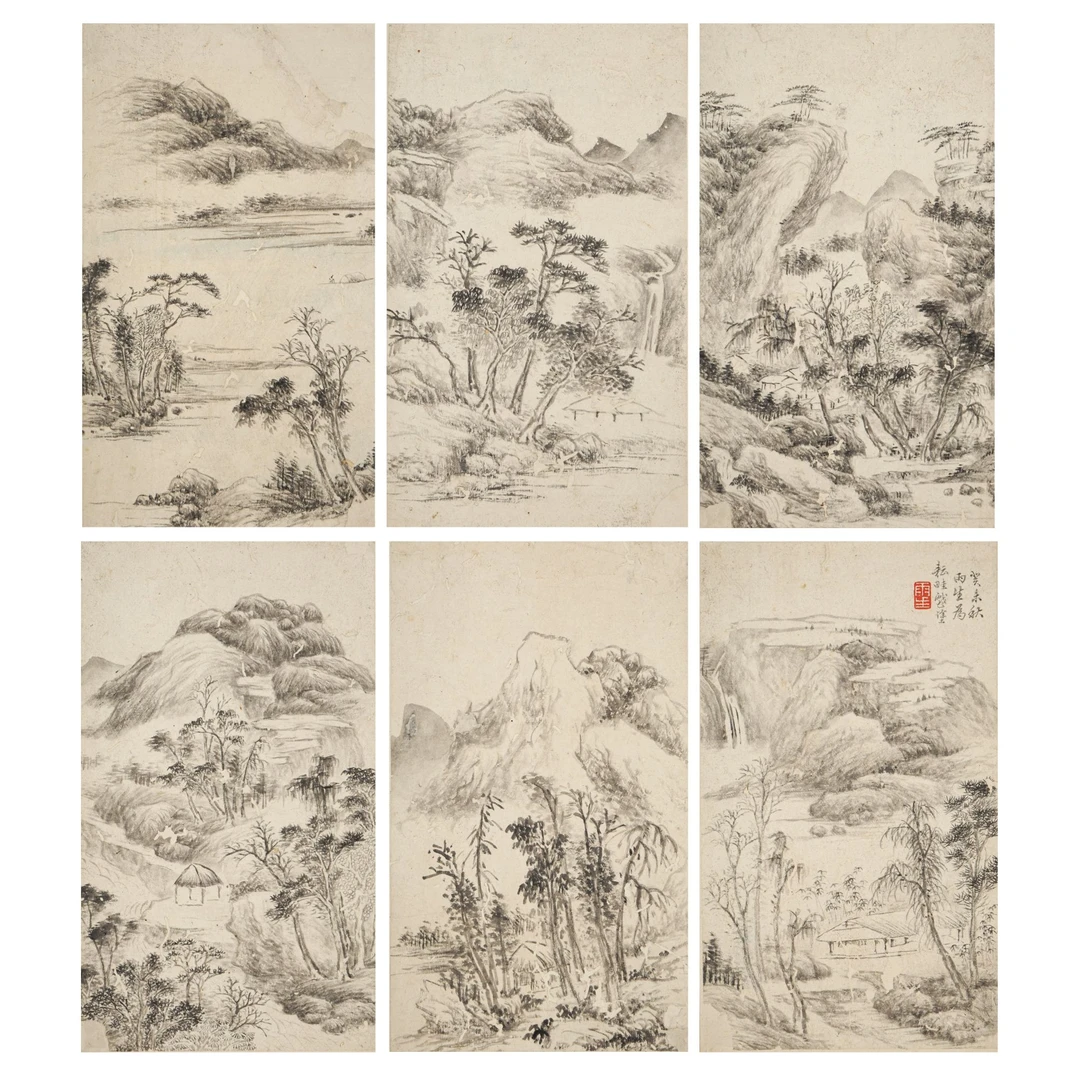3814 汤贻汾 清代 山水册