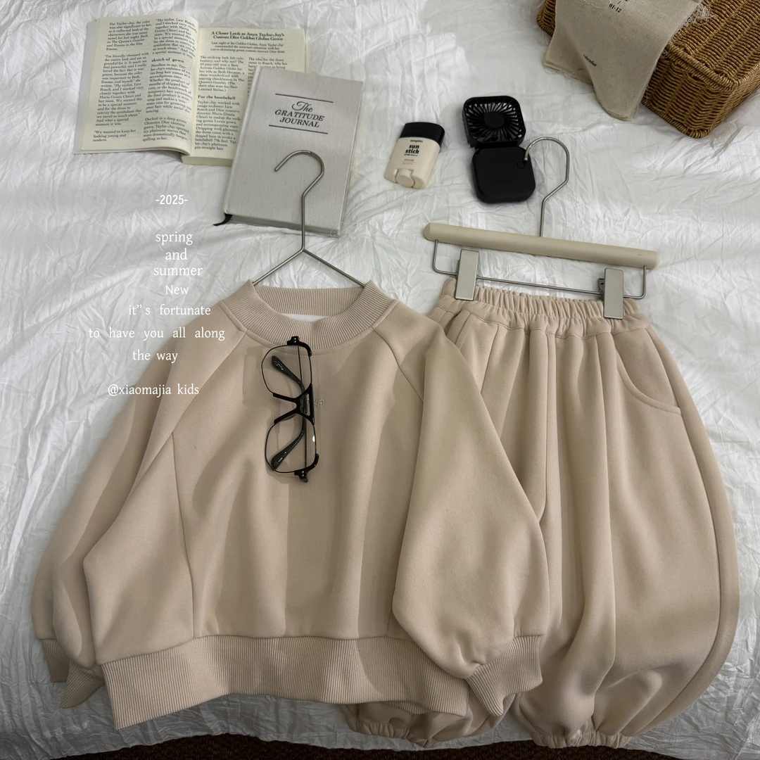 现货-小马家2025秋款儿童新款套装6367穿搭男女款运动两件套洋气