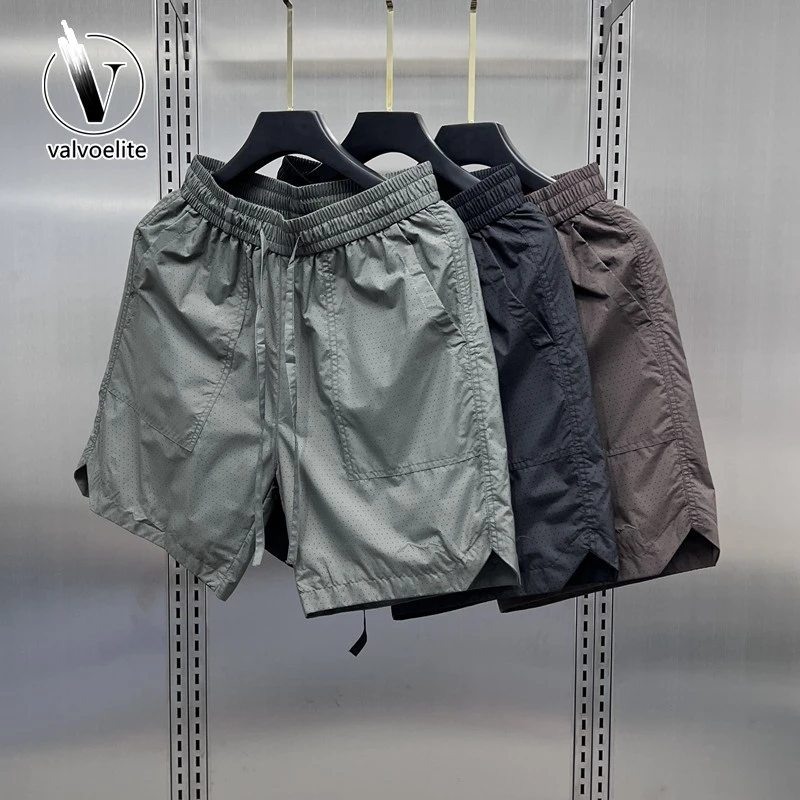 VALVOELITE夏季新款运动短裤男士百搭透气纯色松紧腰五日抛衣服
