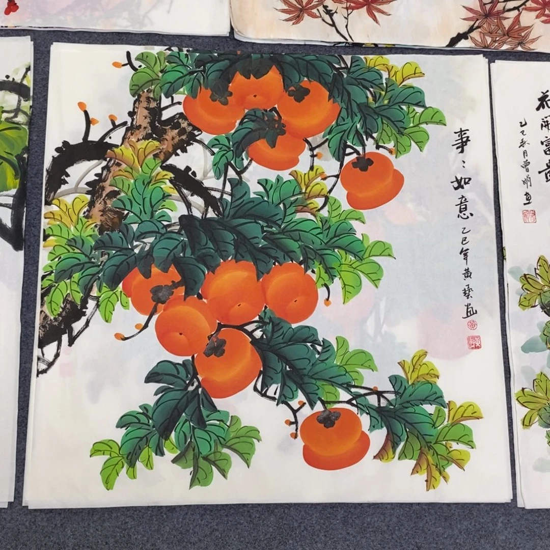 国画尺寸70✖️70四尺精品斗方手绘